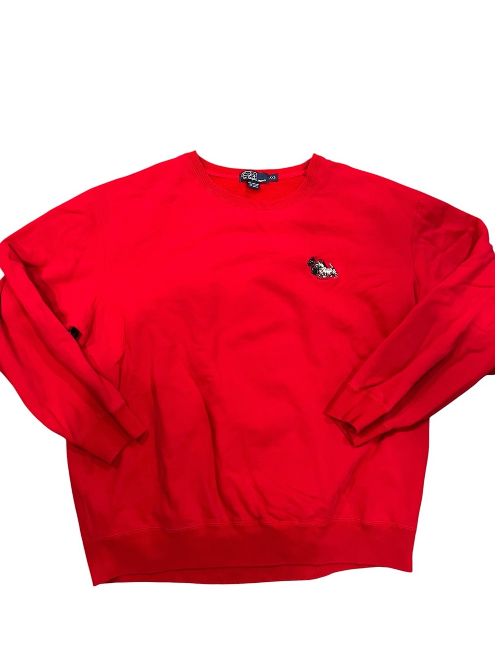 Ralph Lauren Red Crewneck Sweater with Polo Pony Embroidery